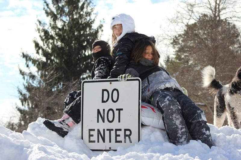 Knowles Avenue neighbors in East Wareham celebrate having dug out from the blizzard of 2015 COURTESY EILEEN SMITH SCULLY